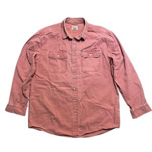 LL Bean Sunwashed Canvas Shirt Mens L TALL Button Up Work Distressed 270134 READ